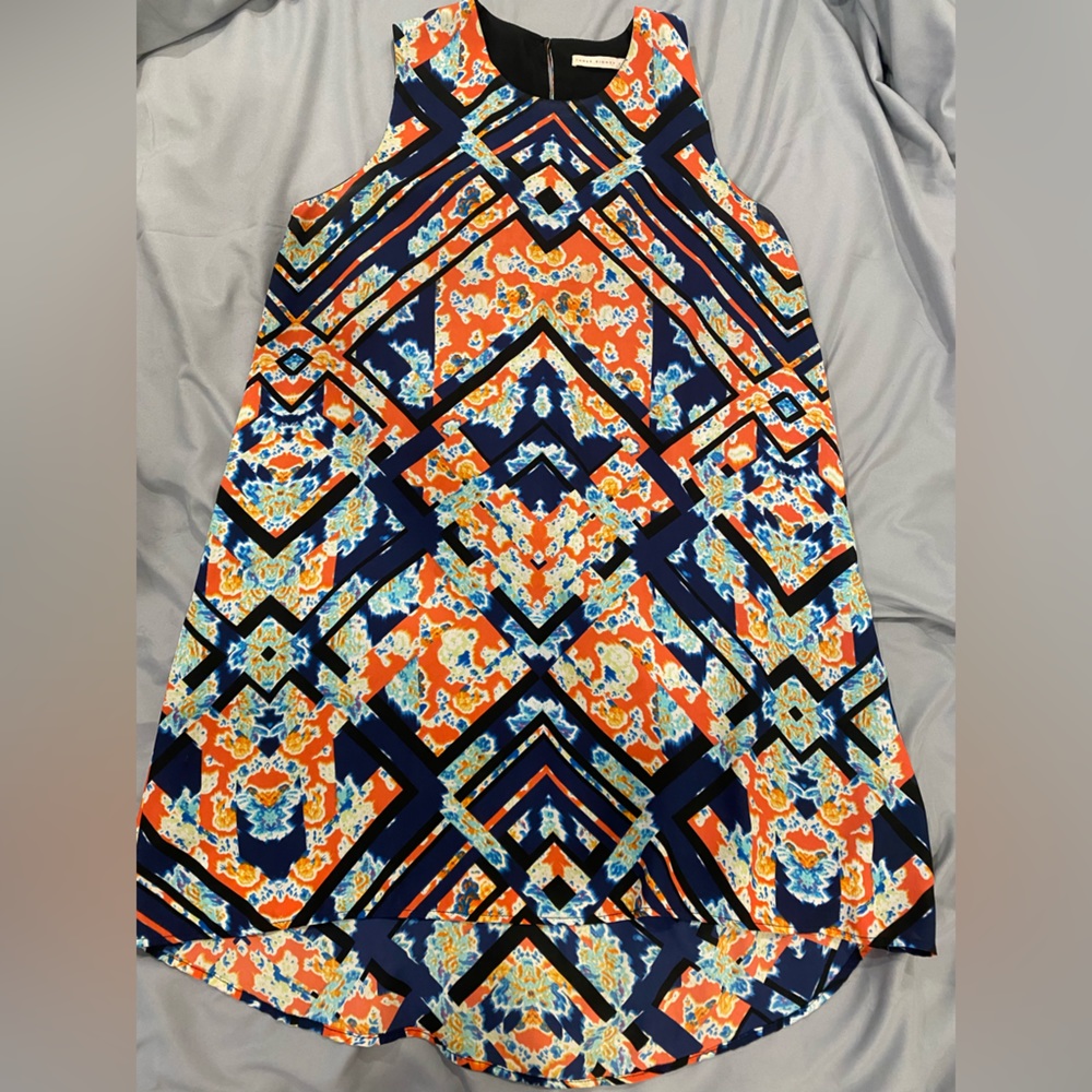 Printed High-Low Sleeveless Dress